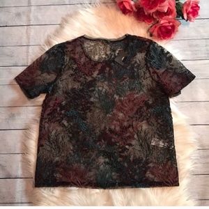 Zara Sheer Mesh Sea Themed Top